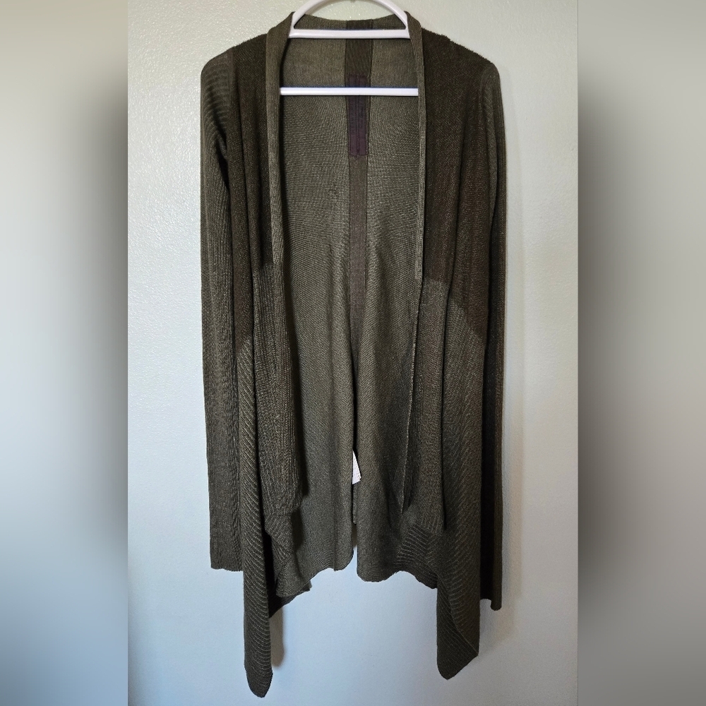 Rick Owens | Gleam AW10 Waterfall Silk & Cashmere Cardigan In Dark Musk Size L